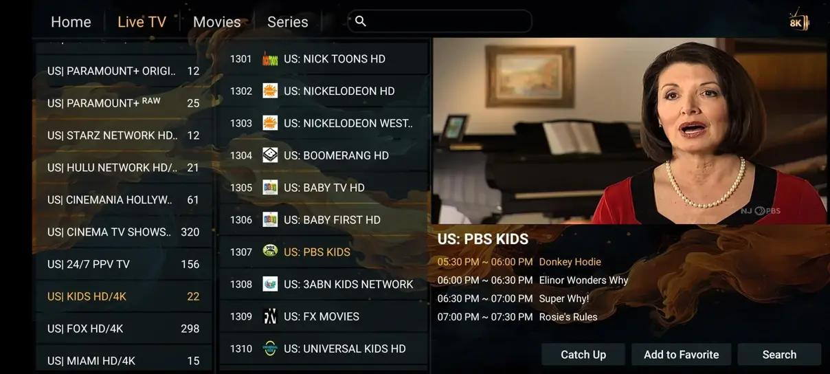 Pro IPTV modern electronic program guide EPG and interface preview 4