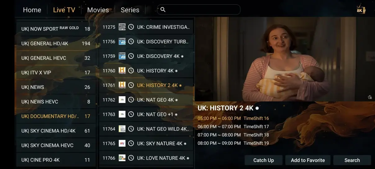 Pro IPTV modern electronic program guide EPG and interface preview 7