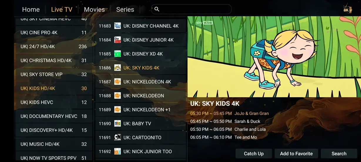 Pro IPTV modern electronic program guide EPG and interface preview 8