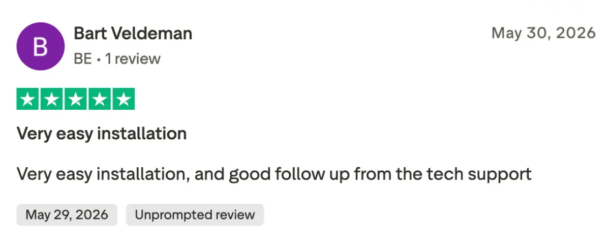 Pro IPTV fast setup and customer support testimonial screenshot